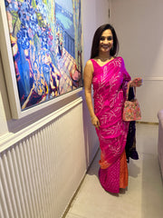 Rai Bandhej Saree in Pure Gajji Silk