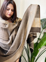 Dusty Grey Pashmina Shawl with Zari