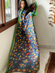 Handpainted Kalamkari Dupatta in Chanderi Silk