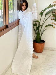 Mul Cotton Dupatta with Thread Embroidery