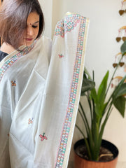 Handpainted Madhubani Dupatta in Pure Chanderi Silk