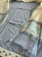 Blue Handwoven Suit Sets in Pure Cotton
