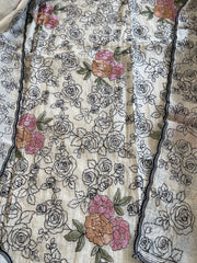 Suit Set with Thread Embroidery in Chanderi