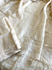 Suit Set with Thread Embroidery in Pure Tussar Silk