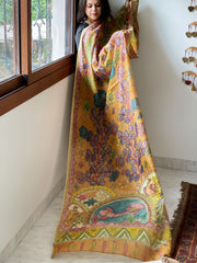 Handpainted Kalamkari Dupatta in Chanderi Silk