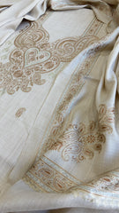 Lite Toosh Winter Suit Set with Aari Work in Pashmina Wool