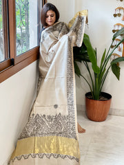 Handpainted Madhubani Dupatta in Pure Chanderi Silk