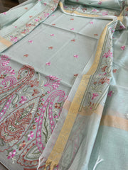 Dupatta Set with Thread Embroidery in Chanderi cotton