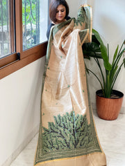 Handpainted Madhubani Dupatta in Pure Chanderi Silk