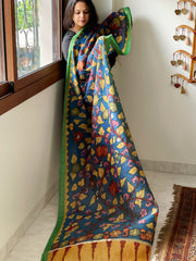 Handpainted Kalamkari Dupatta in Chanderi Silk