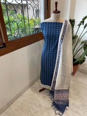 Indigo Handwoven Suit Sets in Pure Cotton