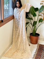 Lite Pink Parsi Gara Embroidery Dupatta in Georgette