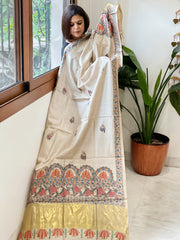 Handpainted Madhubani Dupatta in Pure Chanderi Silk