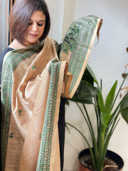 Handpainted Madhubani Dupatta in Pure Chanderi Silk