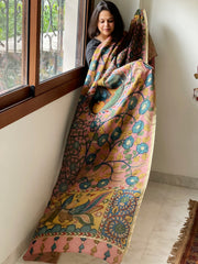 Handpainted Kalamkari Dupatta in Chanderi Silk