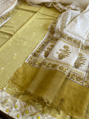 Lemon Yellow Handwoven Suit Sets in Pure Cotton