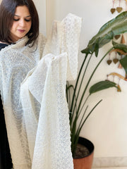 Off-White Cotton Dupatta with Embroidery