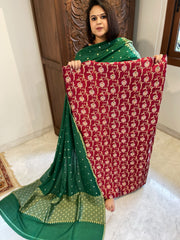 Maroon Designer Handwoven Kadwa Banarasi Suit Set in Pure Silk