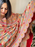 Chinon Dupatta with Thread and Sequin Embroidery