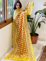 Handmade Sindhi Kadhai with Real Mirror Handwork Dupatta in Pure Silk