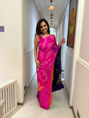 Rai Bandhej Saree in Pure Gajji Silk