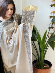 Handpainted Madhubani Dupatta in Pure Chanderi Silk