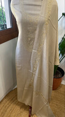 Lite Toosh Winter Suit Set with Aari Work in Pashmina Wool