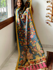 Handpainted Kalamkari Dupatta in Chanderi Silk