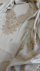Lite Toosh Winter Suit Set with Aari Work in Pashmina Wool