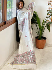 Handpainted Madhubani Dupatta in Pure Chanderi Silk
