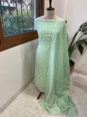 Sea Green Suit Set with Gold Thread & Sequin Work in Pure Mul