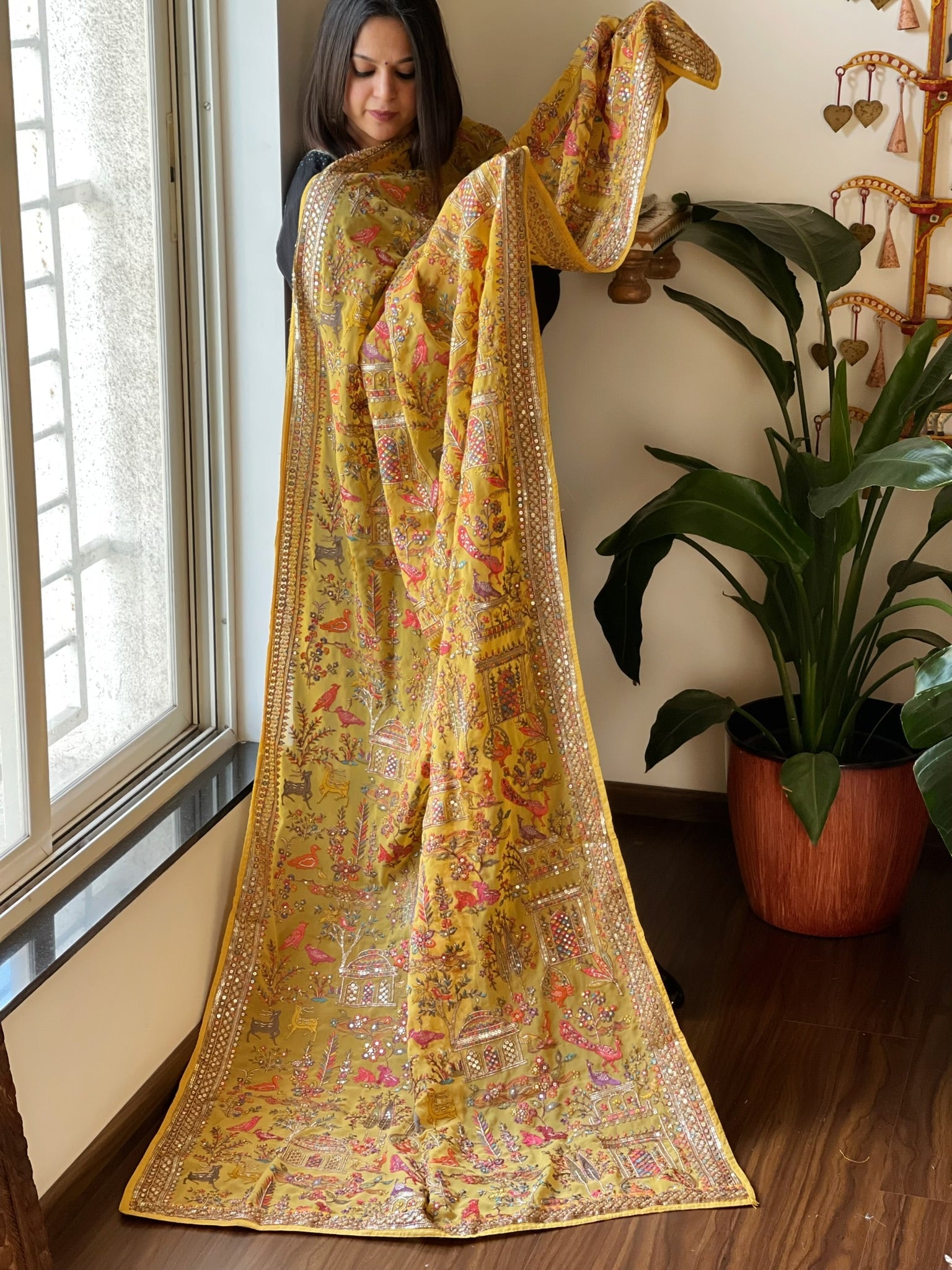 Georgette Dupatta with Thread & Sequin Embroidery