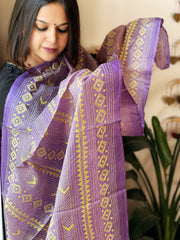 Handmade Nakshi Kantha Dupatta in Pure Silk