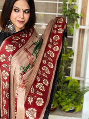 Handsketched & Handpainted Dupatta in Modal Silk