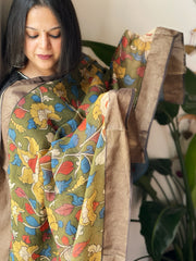 Handpainted Kalamkari Dupatta in Chanderi Silk