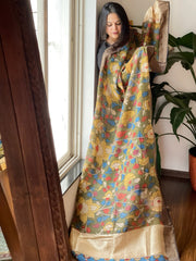 Handpainted Kalamkari Dupatta in Chanderi Silk