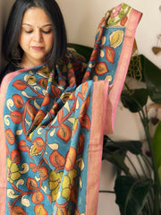 Handpainted Kalamkari Dupatta in Chanderi Silk