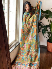 Handpainted Kalamkari Dupatta in Chanderi Silk