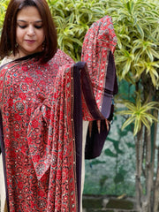 Rust Handblock Printed Ajrakh Dupatta with Mukaish Handwork