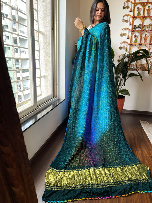 Rai Bandhej Saree in Pure Gajji Silk