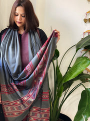 Grey Woven Kullu Woollen Shawl