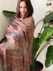 Black Woven Kaani Jaal Pashmina Shawl with Zari