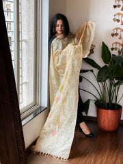 Tussar Silk Dupatta with thread embroidery