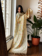 Tussar Silk Dupatta with thread embroidery