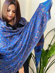 Blue Woven Kaani Jaal Pashmina Shawl