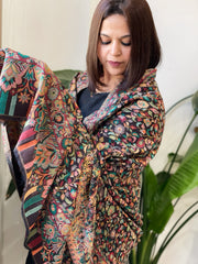 Black Woven Kaani Jaal Pashmina Shawl