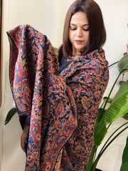 Black Woven Kaani Jaal Pashmina Shawl
