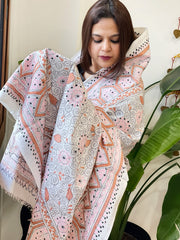 Ivory Handmade Nakshi Kantha Dupatta in Pure Silk