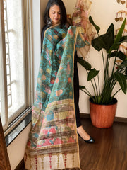 Handpainted Kalamkari Dupatta in Chanderi Silk