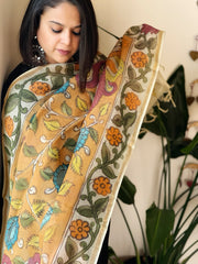 Handpainted Kalamkari Dupatta in Kota Cotton